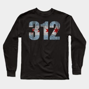 Chicago Flag 312 Fade Long Sleeve T-Shirt